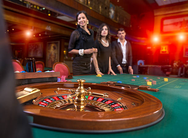 Group of young people playing roulette