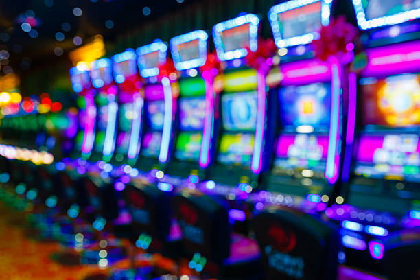 Slot machines in Casino. Defocused, great for background. Property relased.